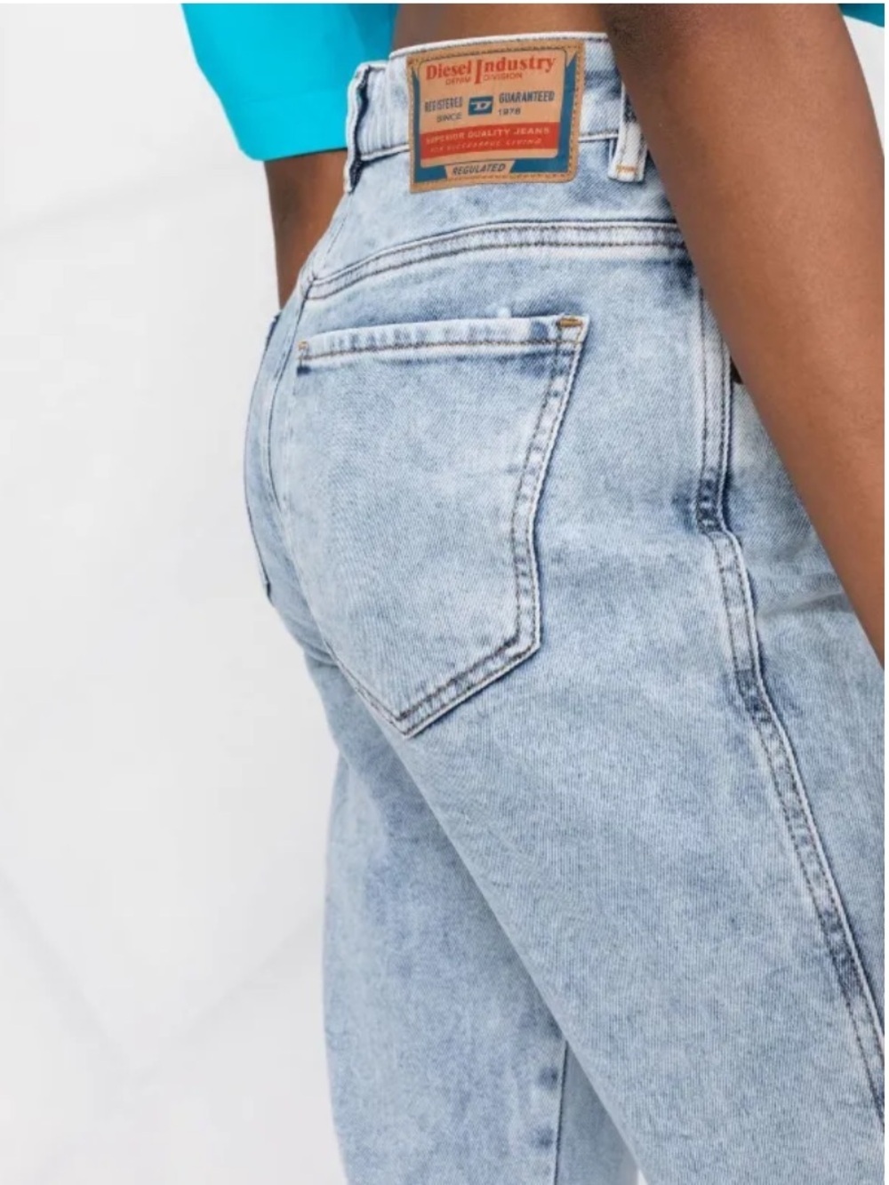 Diesel Light Wash Straight-Leg Jeans